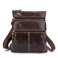 Ekphero Vintage Casual Sling Bag Genuine Leather Crossbody Bag Shoulder Bag For Men