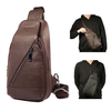 Ekphero Vintage Genuine Leather Chest Bag Crossbody Bag For Men