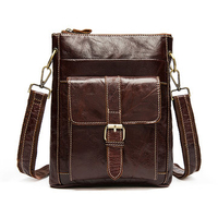 Ekphero Vintage Genuine Leather Stitching Business Crossbody Shoulder Bag For Men