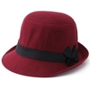 Elegant Artificial Wool FedoraTrilby Cloche Cap Cloche Floppy Felt Bowknot Hat