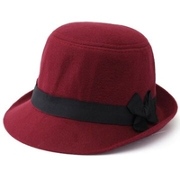 Elegant Artificial Wool FedoraTrilby Cloche Cap Cloche Floppy Felt Bowknot Hat