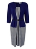 Elegant Belt Patchwork Half Sleeve Bodycon Pencil Dress