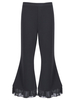 Elegant Black Patchwork High Waist Zipper Flares Pants For Women
