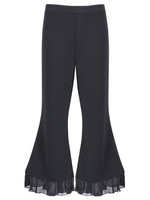 Elegant Black Patchwork High Waist Zipper Flares Pants For Women