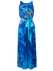 Elegant Bohemian Halter Collar Sleeveless Printing Maxi Dress