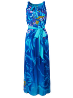 Elegant Bohemian Halter Collar Sleeveless Printing Maxi Dress