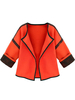 Elegant Color Block Hollow Out Patchwork Short Women Cardigan