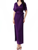 Elegant Cross Wrap Tie Short Sleeve V-neck Maxi Dress For Women