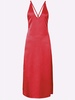 Elegant Deep V Backless Cami Split Hem Maxi Dress For Women