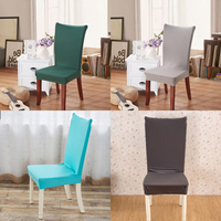 Elegant Fabric Solid Color Stretch Chair Seat Cover Computer Dining Room Hotel Wedding Decor
