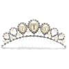 Elegant Faux Pearl Rhinestone Inlay Crown Tiara Bride