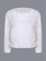 Elegant Floral Pattern O-neck Long Sleeve Women T-shirt