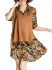 Elegant Floral Printed Long Sleeve Two Piece Blouse For Women