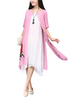 Elegant Flower Printed Fake Two-piece Dress For Women