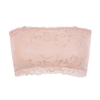 Elegant Jacquard Lace-trim Seamless Strapless Ultra-thin Bando Bras