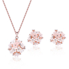 Elegant Jewelry Set Flower Rhinestone Necklace Earrings Set for Women