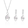 Elegant Jewelry Set Heart Pearl Rhinestone Earrings Necklace Set