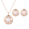 Elegant Jewelry Set Pearl Rhinestone Circle Earrings Necklace Set