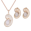 Elegant Jewelry Set Rhinestone Opal Earrings Necklace Set