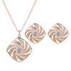 Elegant Jewelry Set Rhinestone Pearl Windmill Earrings Necklace Set