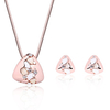 Elegant Jewelry Set Triangle Rhinestone Earrings Necklace Set