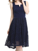 Elegant Lace Patchwork Sleeveless V-neck Dress For Women