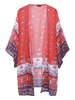 Elegant Long Sleeves Floral Printed Chiffon Kimonos