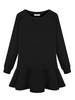 Elegant Loose Women Solid Pleated Flouncing Hem Mini Dress