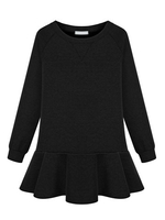 Elegant Loose Women Solid Pleated Flouncing Hem Mini Dress