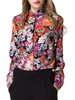 Elegant OL Floral Print Chiffon Long Sleeve Blouse