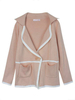 Elegant Patchwork Pocket Button Lapels Knit Women Cardigan
