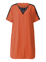 Elegant Plus Size Women Brief Short Sleeve Lace Patchwork Dress