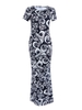 Elegant Print Bodycon Short Sleeve O-neck Maxi Dress For Women