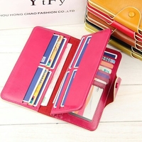 Elegant PU Leather Candy Color Wallet Card Holder Purse