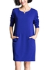 Elegant Pure Color Patchwork Pocket Long Sleeve Mini Dress For Women