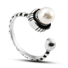 Elegant S925 Silver Pearl Ring Adjustable Exquisite Finger Rings
