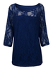 Elegant Sexy Women Lace Hollow Out Half Sleeve T-Shirt