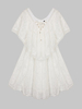 Elegant Short Sleeve Lace Hollow Asymmetrical Dress For Women