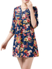 Elegant Vintage Floral Printed V Neck Button Women Dress