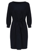 Elegant Women Belt Pocket Half Sleeve Pure Color Bodycon Dress