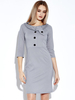 Elegant Women Button Ruffle Half Sleeve Pencil Dress With Belt