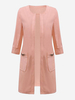 Elegant Women Collarless Single Breasted Long Sleeve Woolen Coat