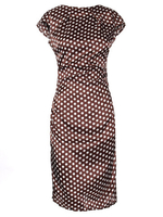 Elegant Women Dot Printed Short Sleeve Bodycon Pencil Dress