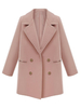 Elegant Women Double Breasted Long Sleeve Lapel Woolen Coat