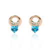 Elegant Women Earrings Circle Blue Rhinestone Earrings