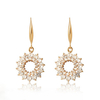 Elegant Women Earrings Rhinestone Crystal Flower Tassel Earrings