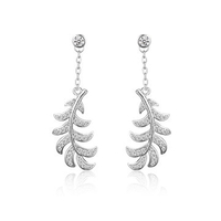 Elegant Women Earrings Tassel Leaves Rhinestone Earrings