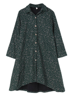 Elegant Women Ethnic Style Floral Printed Button High Low Jacket