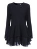 Elegant Women Fake Two Pieces Long Sleeve Knit Blouse