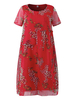 Elegant Women Floral Printed Short Sleeve Chiffon Dresses